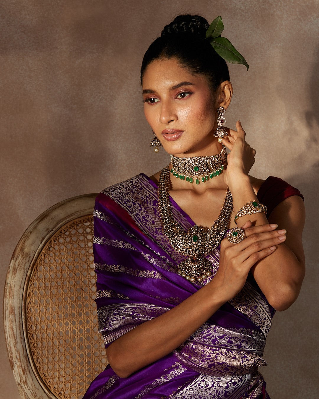 Purple Banarasi Silk Saree