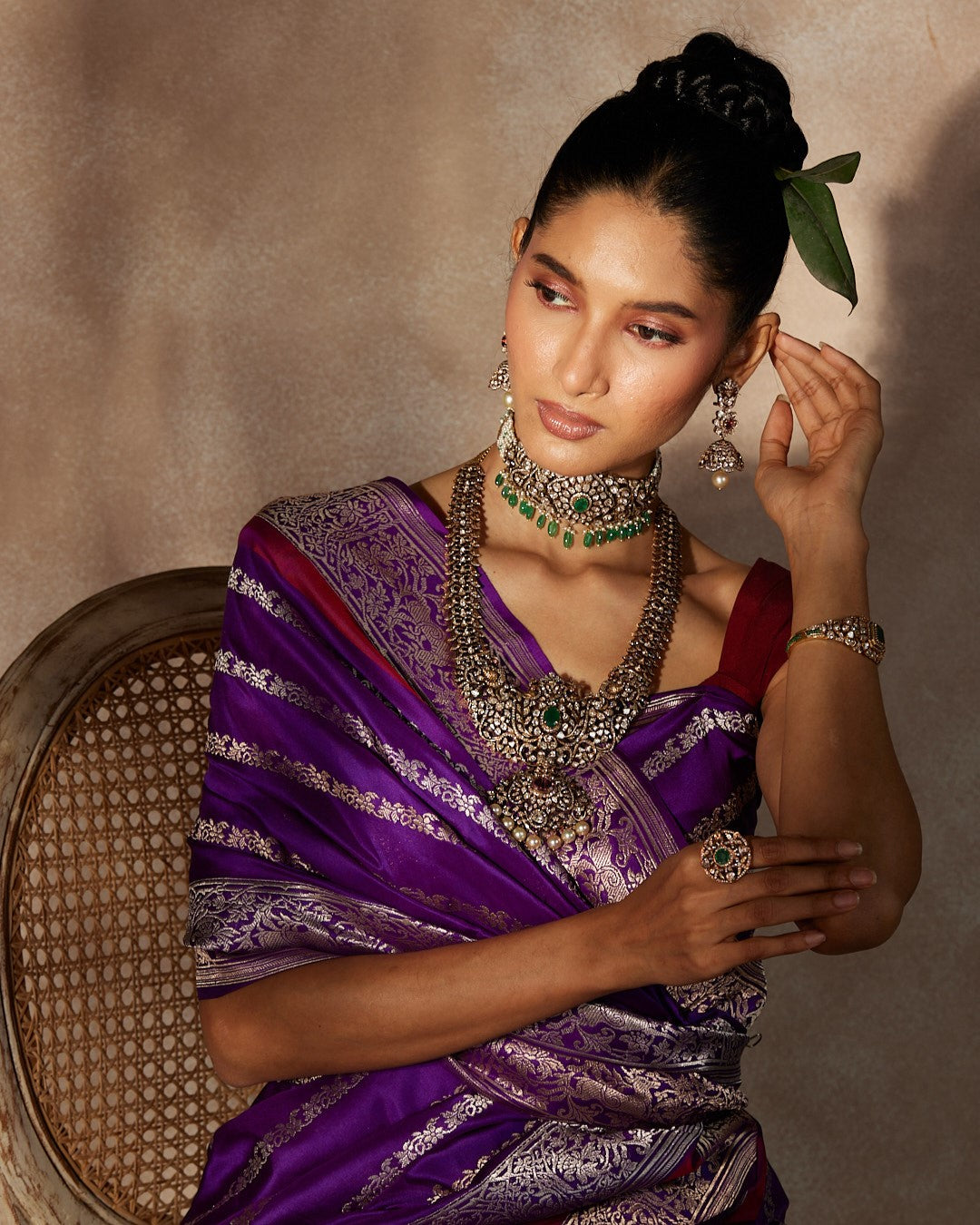 Purple Banarasi Silk Saree