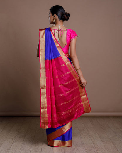 Blue Mysore Silk Saree