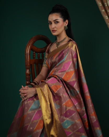 Pale Brown Kanchi Silk Saree