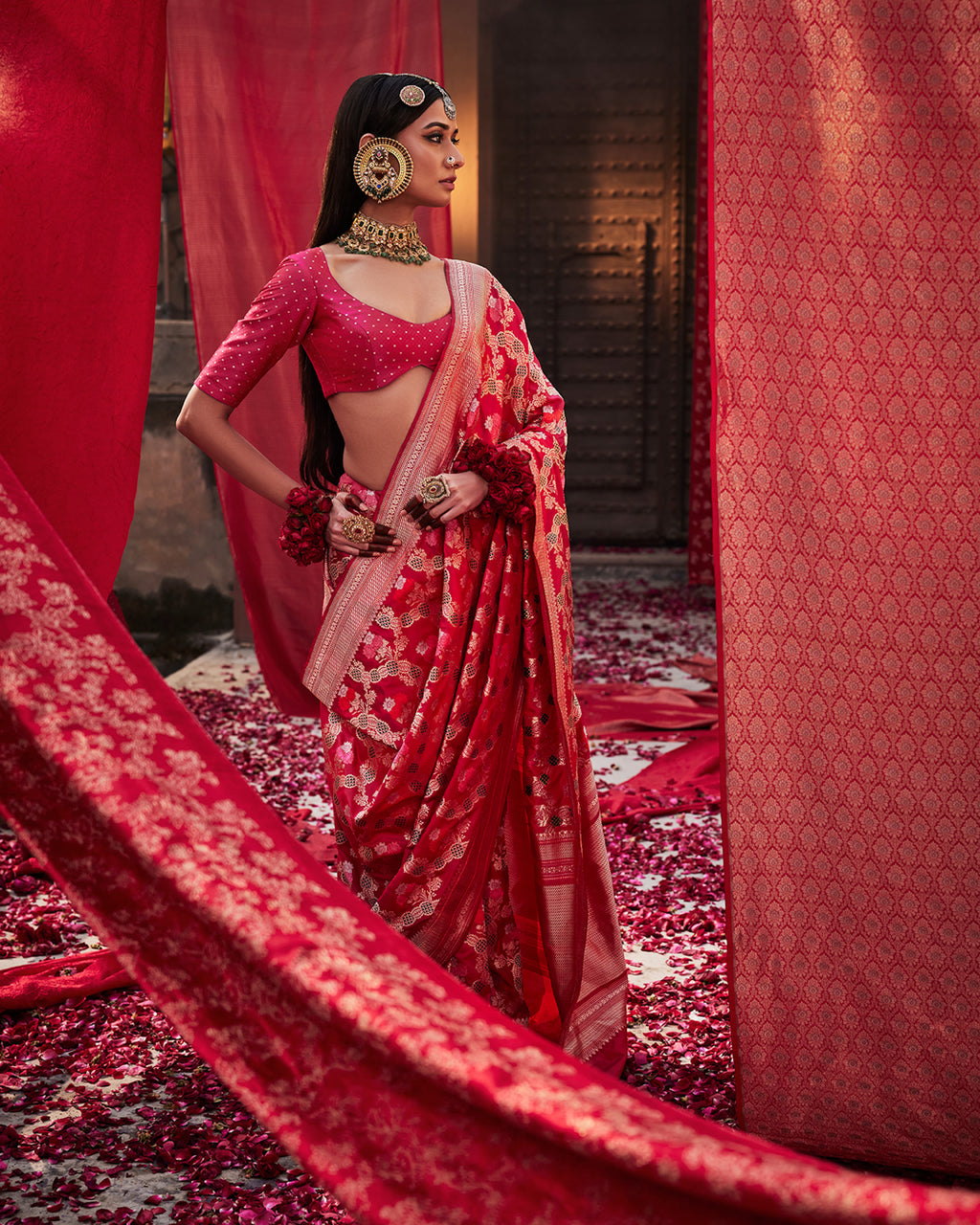 Red Banarasi Silk Saree