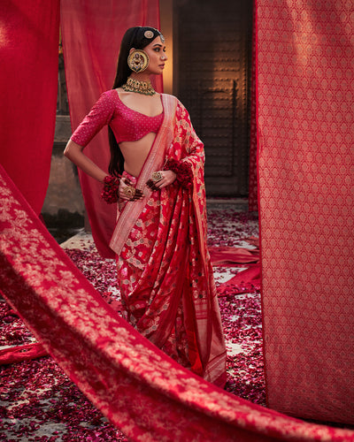 Red Banarasi Silk Saree