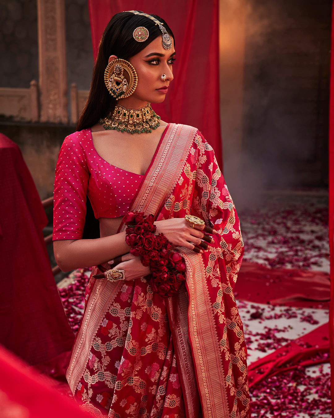 Red Banarasi Silk Saree