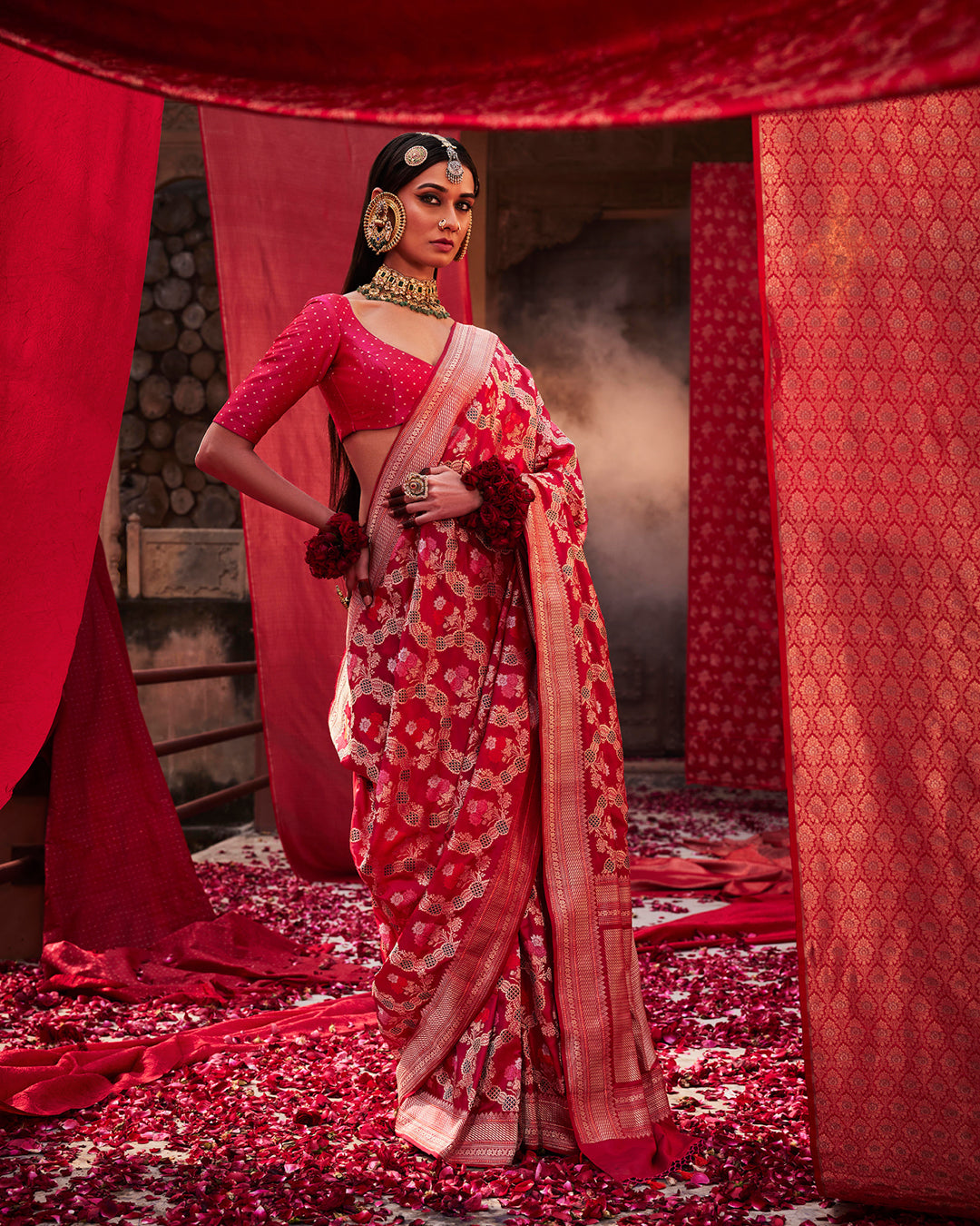 Red Banarasi Silk Saree