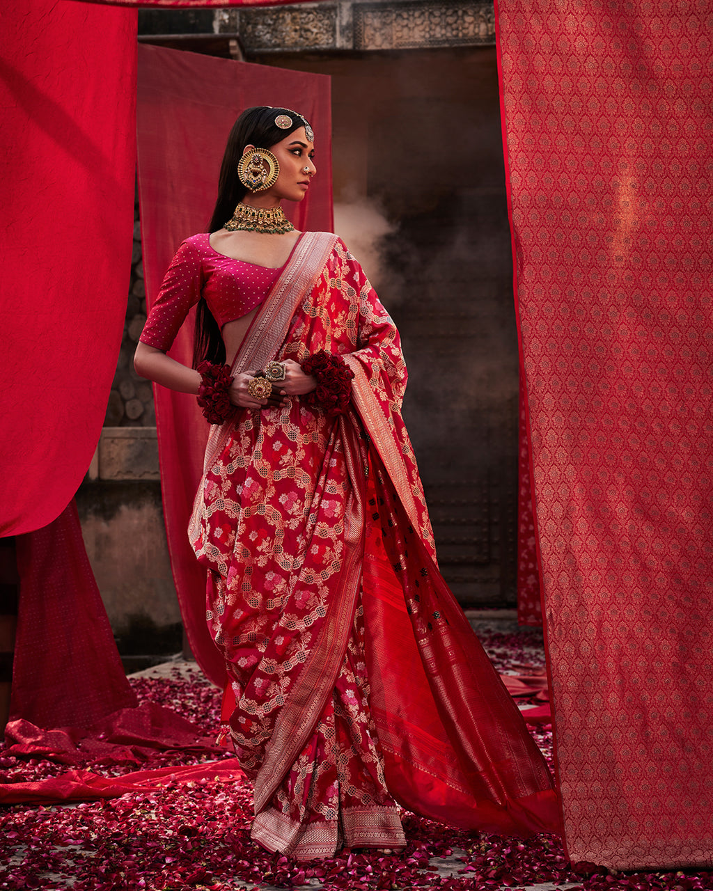 Red Banarasi Silk Saree