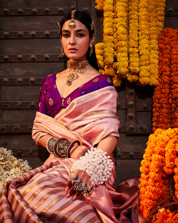 Pink Kanchivaram Silk Saree