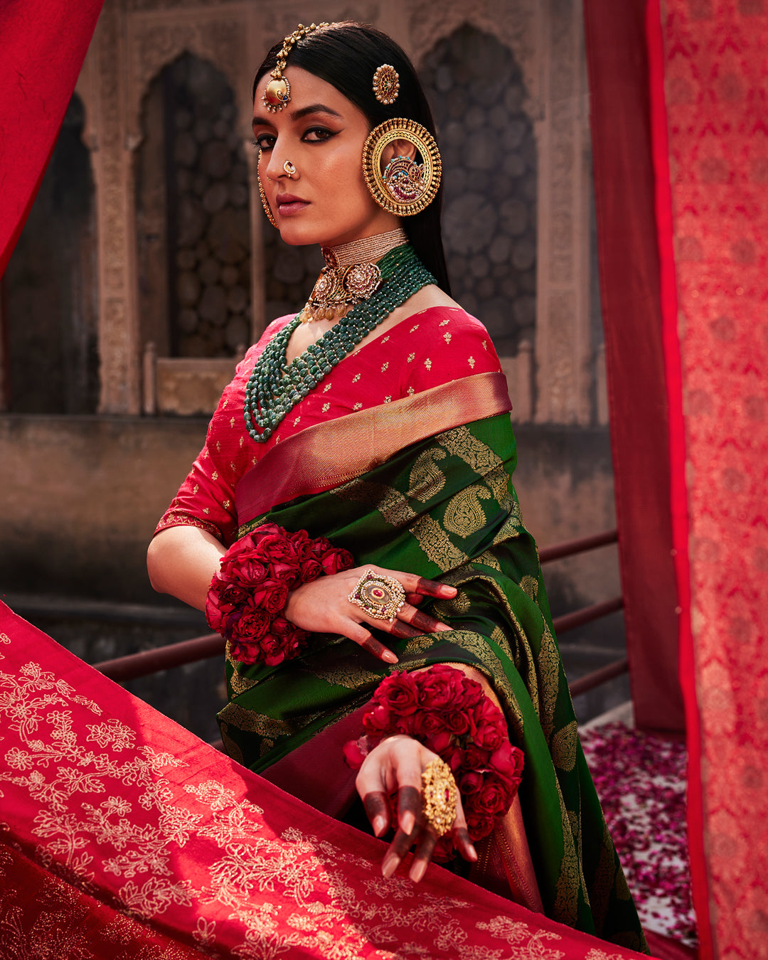 Emerald Green Kanchivaram Silk Saree