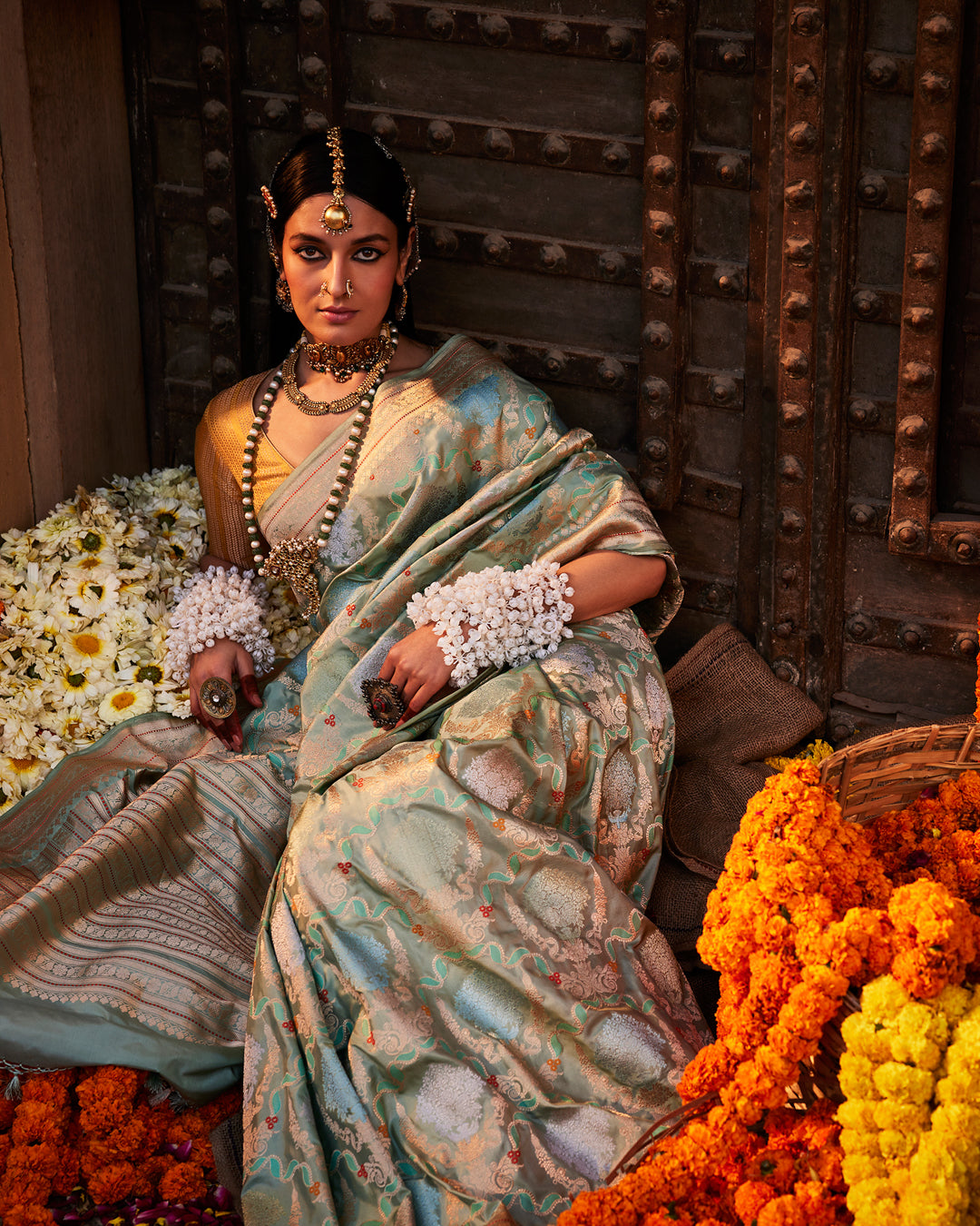 Green Banarasi Silk Saree