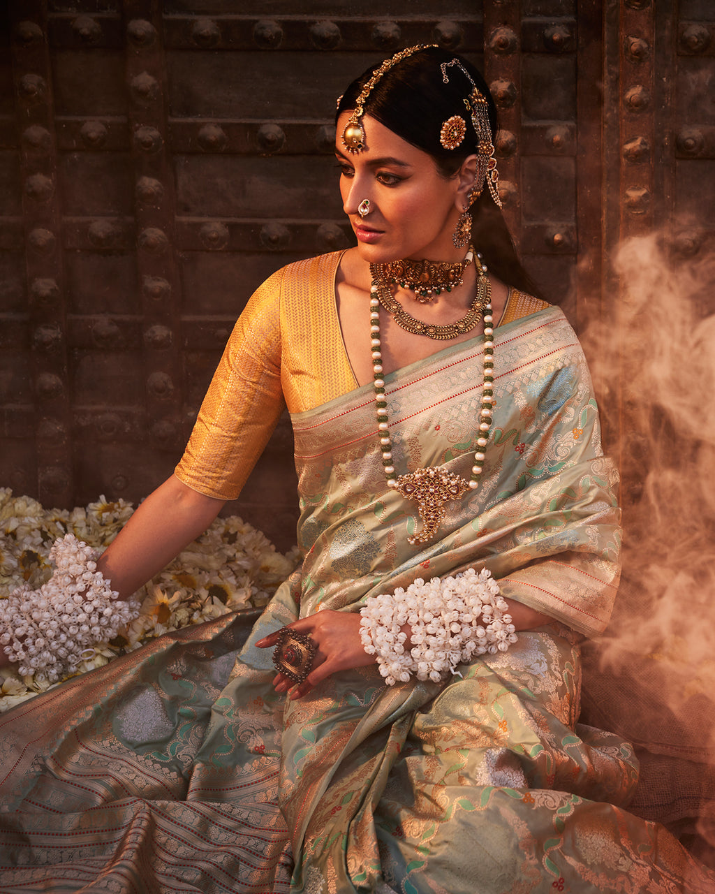 Green Banarasi Silk Saree