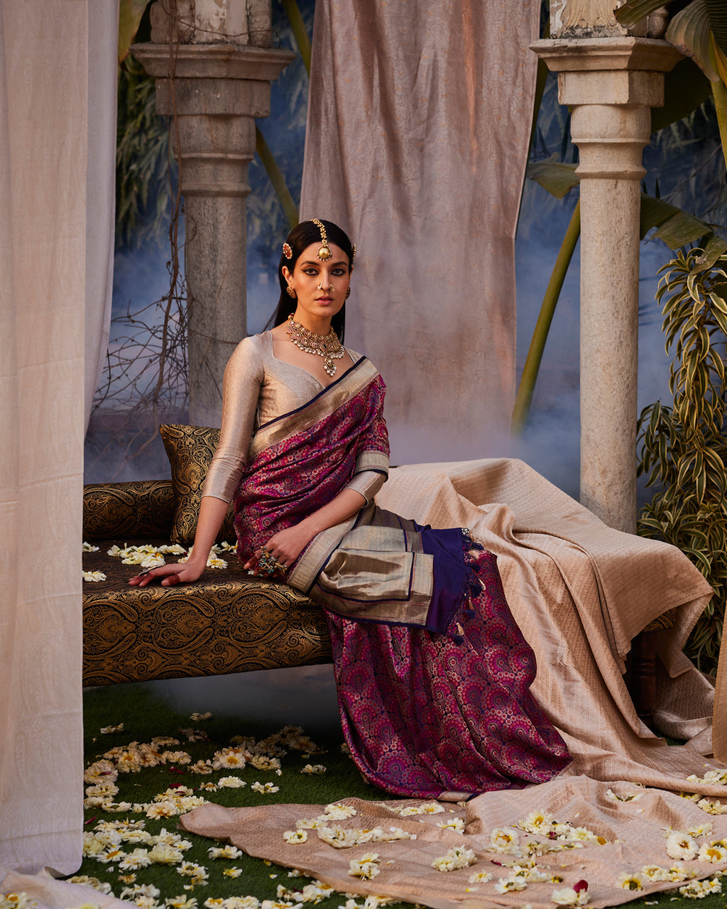 Purple Banarasi Silk Saree