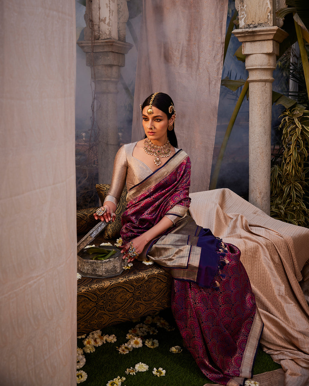 Purple Banarasi Silk Saree