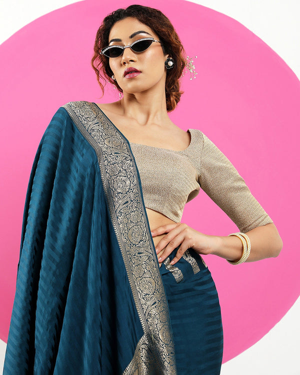 blended satin saree