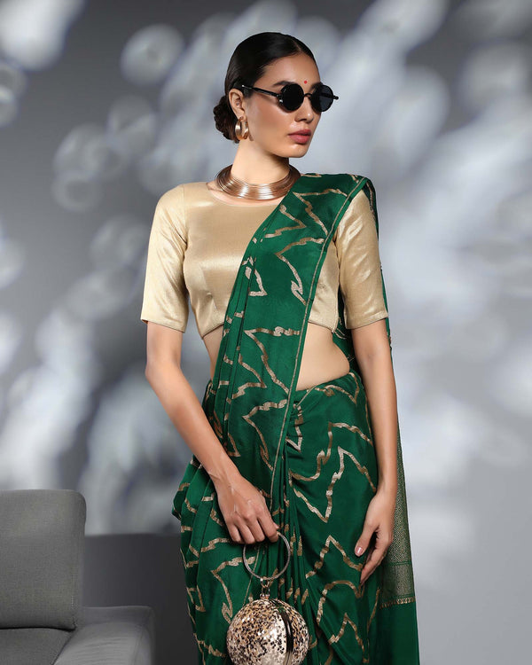 Green Crepe Silk Saree