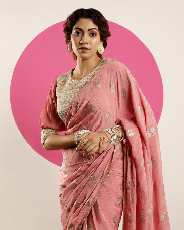 blended satin saree