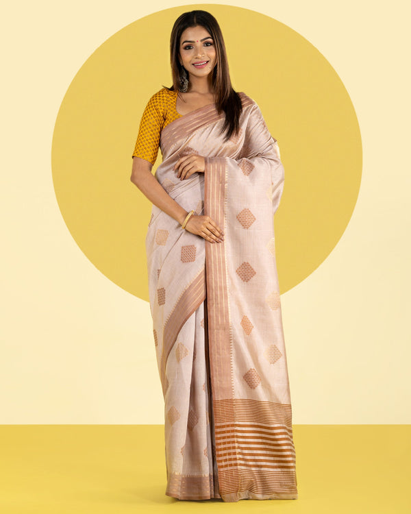 Beige Woven Fancy Art Silk Saree