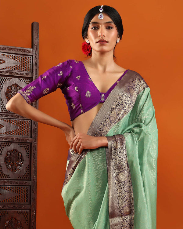 Green Crepe Silk Saree
