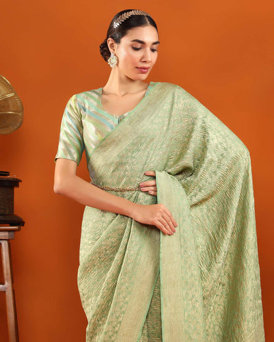 Green Mysore Crepe Silk Saree