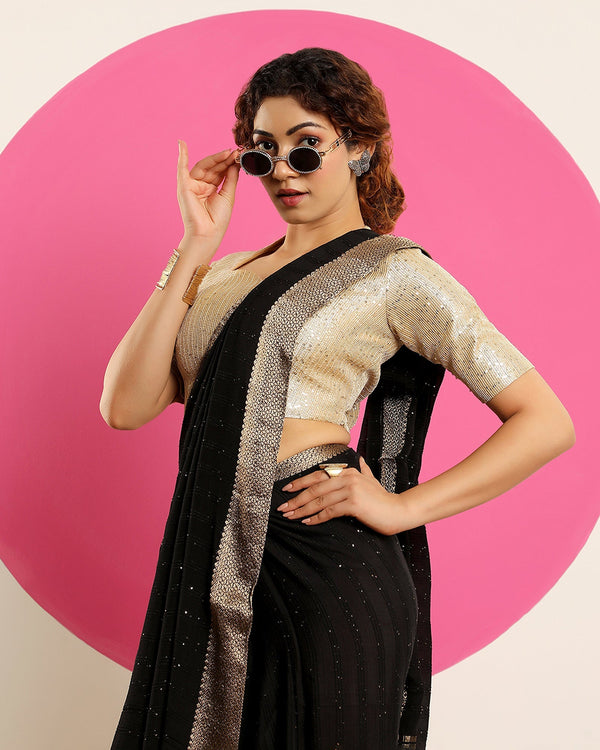 blended satin saree