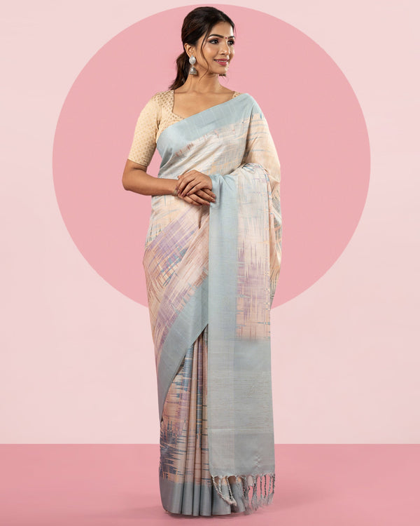 Viscose Printed Tussar Saree