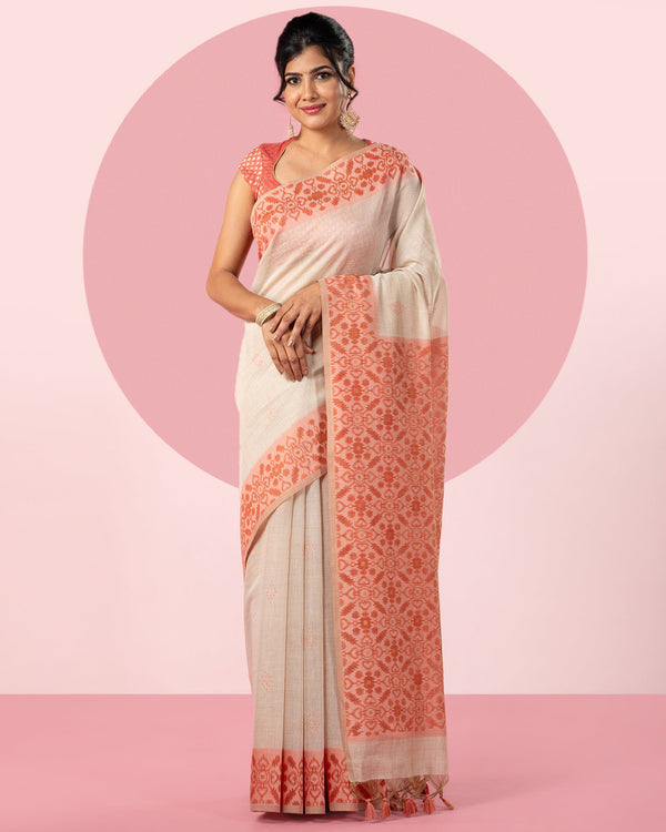 Woven Blended Cotton Saree