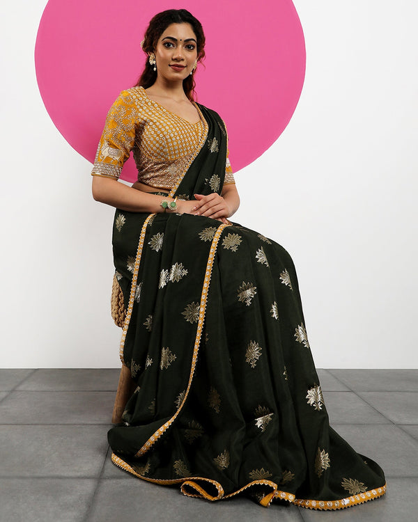 blended georgette saree