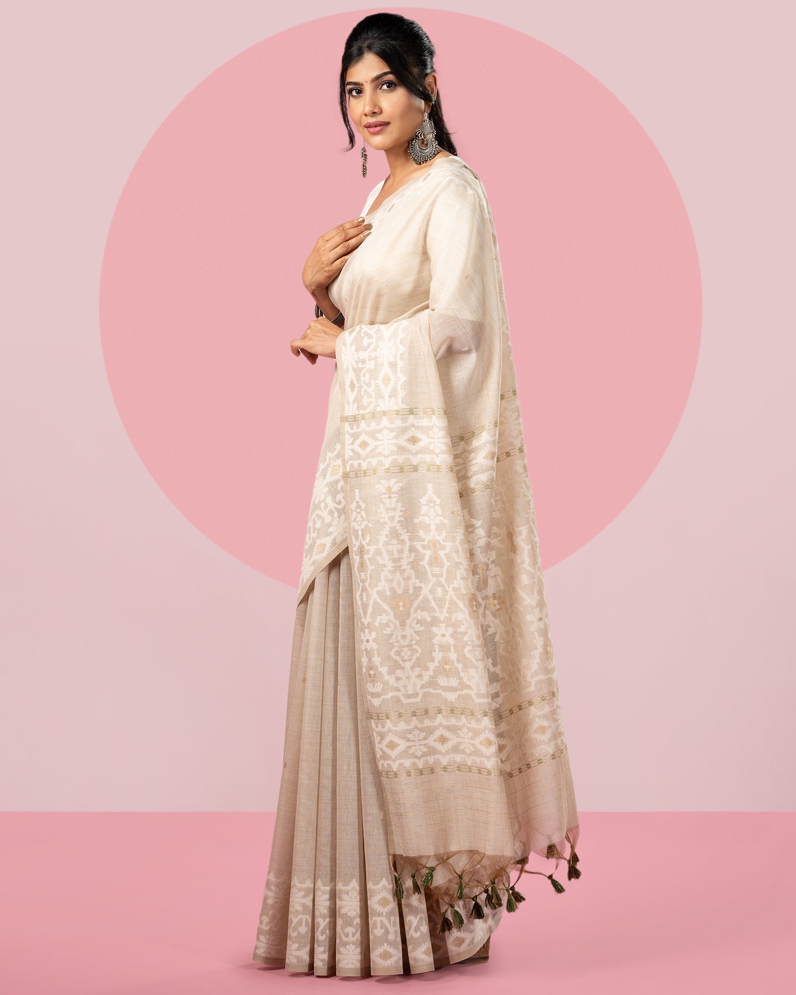 Woven Blended Cotton Saree