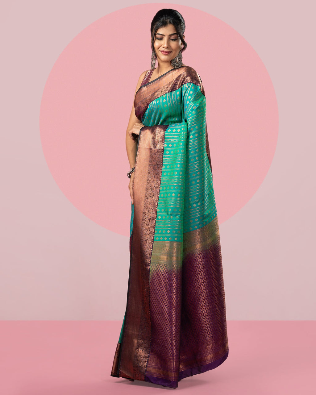Peacock Blue Zari Woven Fancy Art Silk Saree