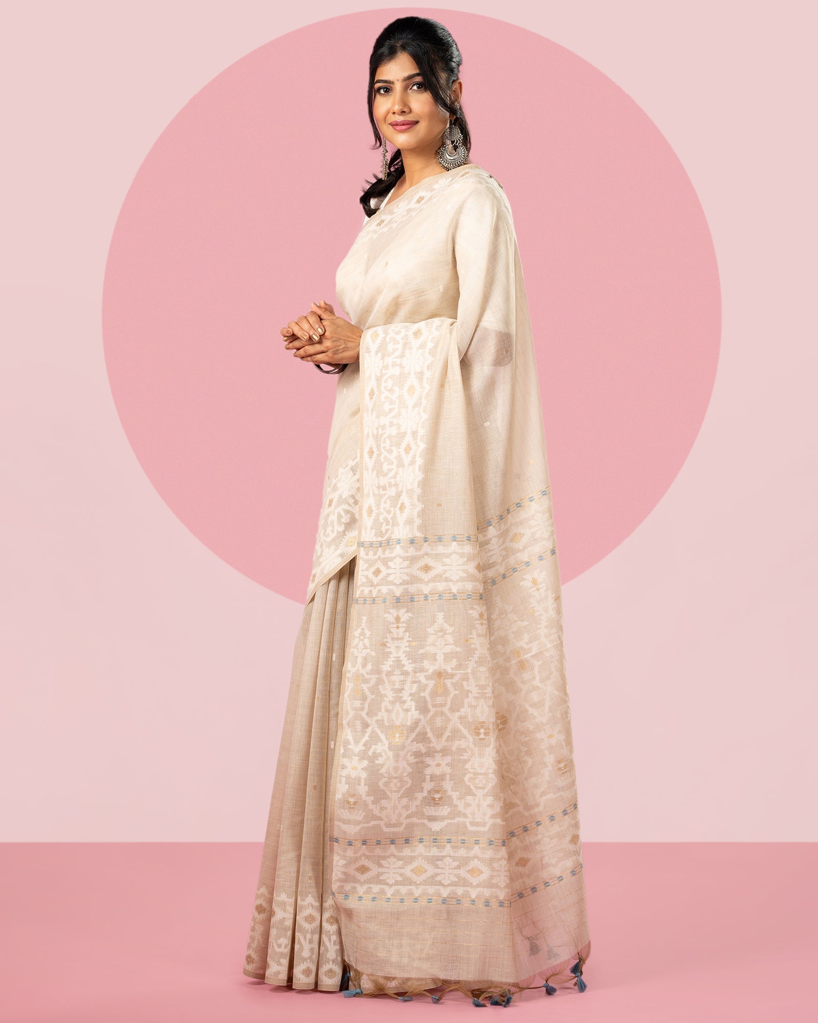 Woven Blended Cotton Saree
