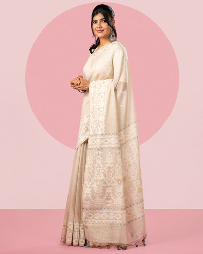 Woven Blended Cotton Saree
