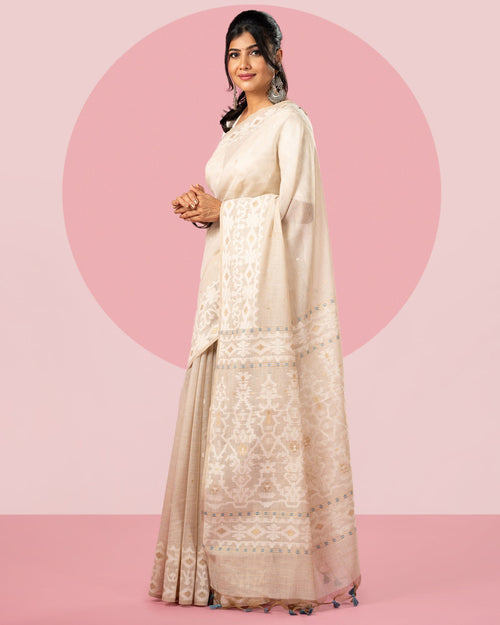 Woven Blended Cotton Saree
