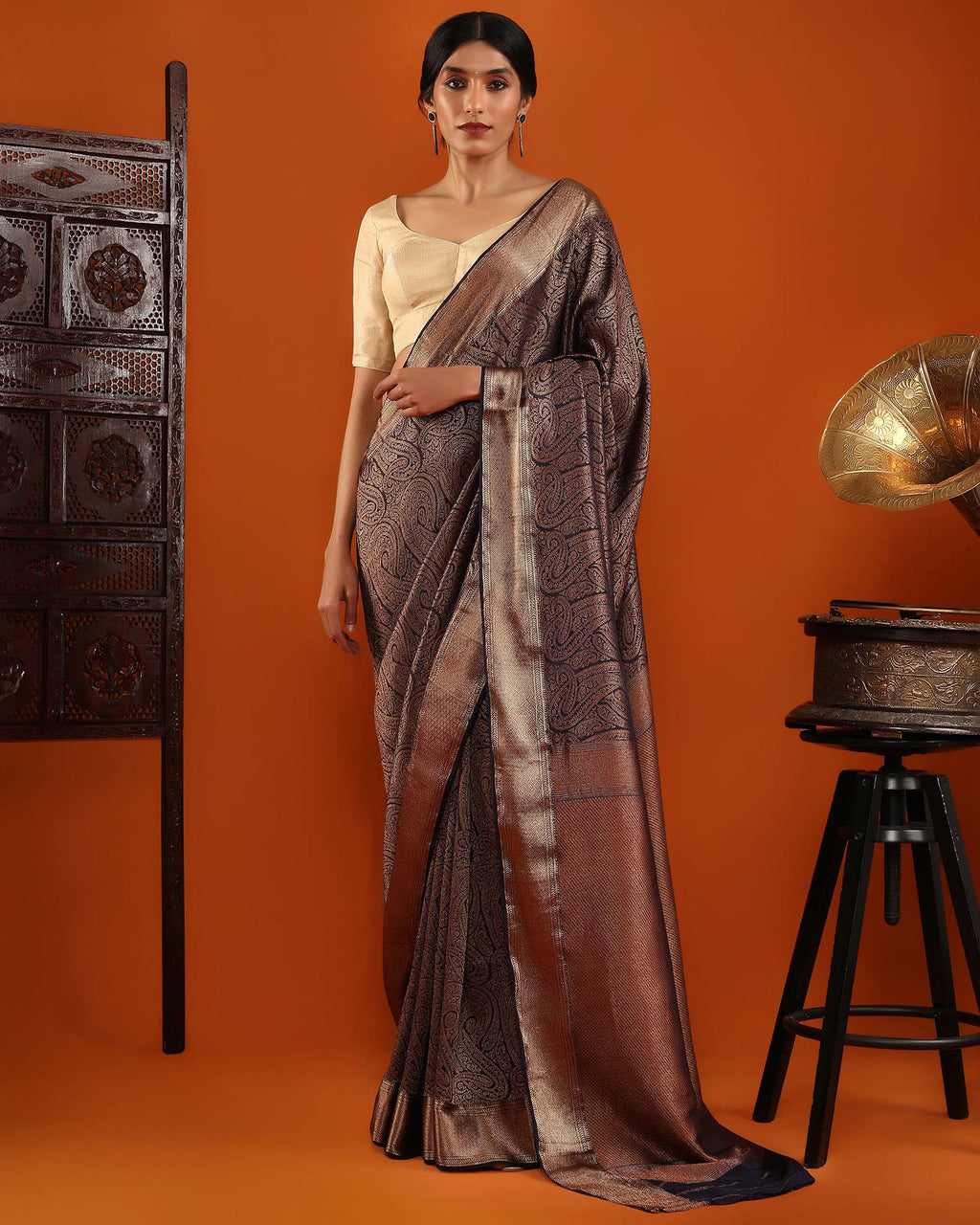 Blue Mysore Crepe Silk Saree