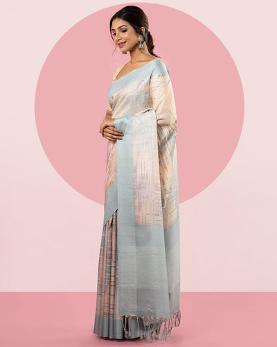 Viscose Printed Tussar Saree