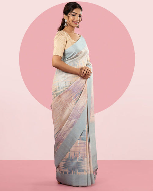 Viscose Printed Tussar Saree