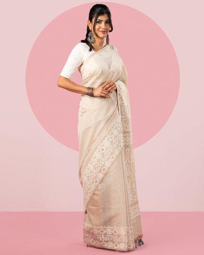 Woven Blended Cotton Saree