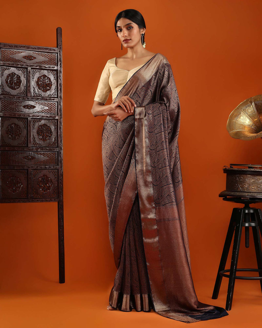 Blue Mysore Crepe Silk Saree