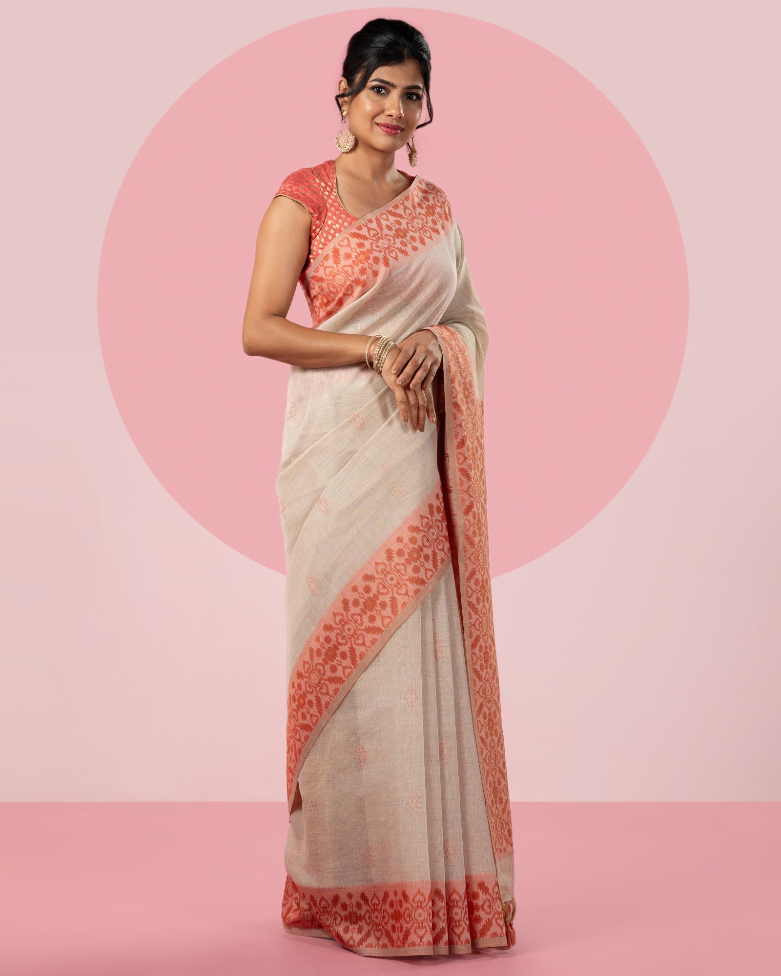 Woven Blended Cotton Saree