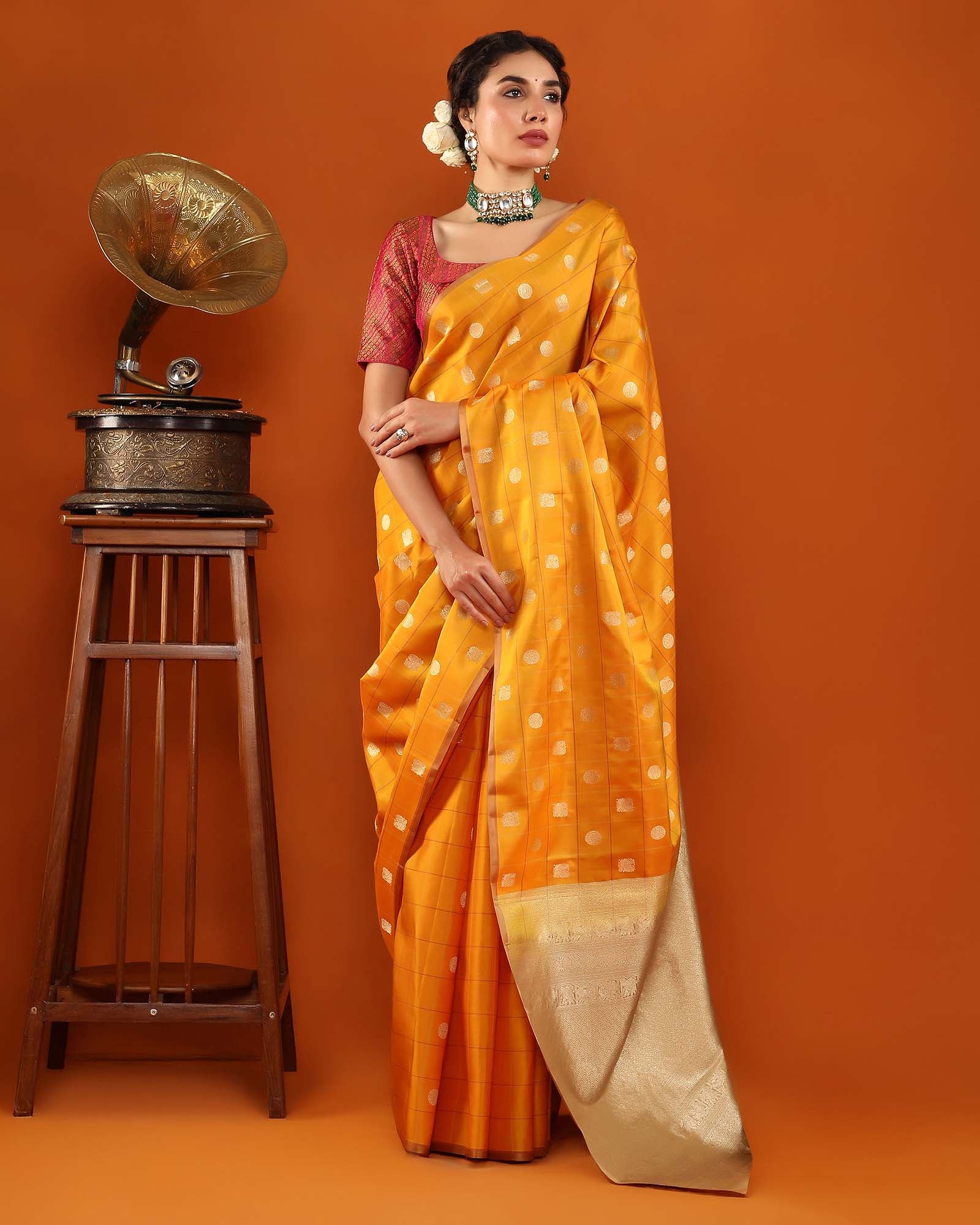 Yellow Kanchivaram Silk Saree