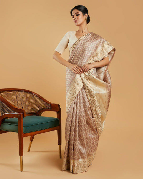 Printed Tussar Blended Saree