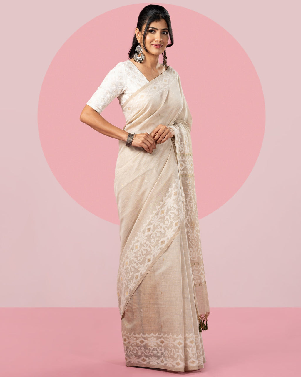 Woven Blended Cotton Saree