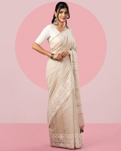 Woven Blended Cotton Saree