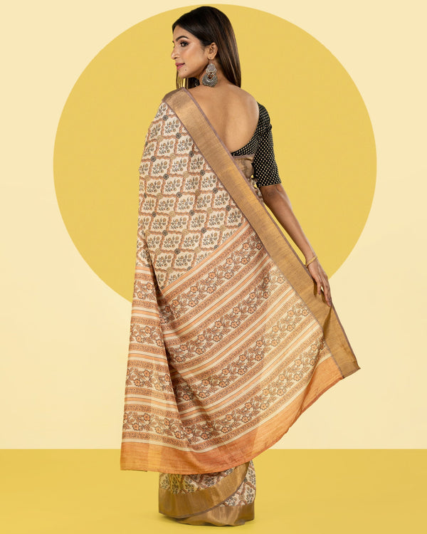 Blended saree Printed Blended Saree