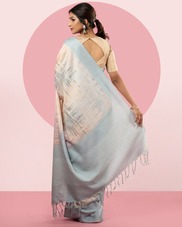 Viscose Printed Tussar Saree