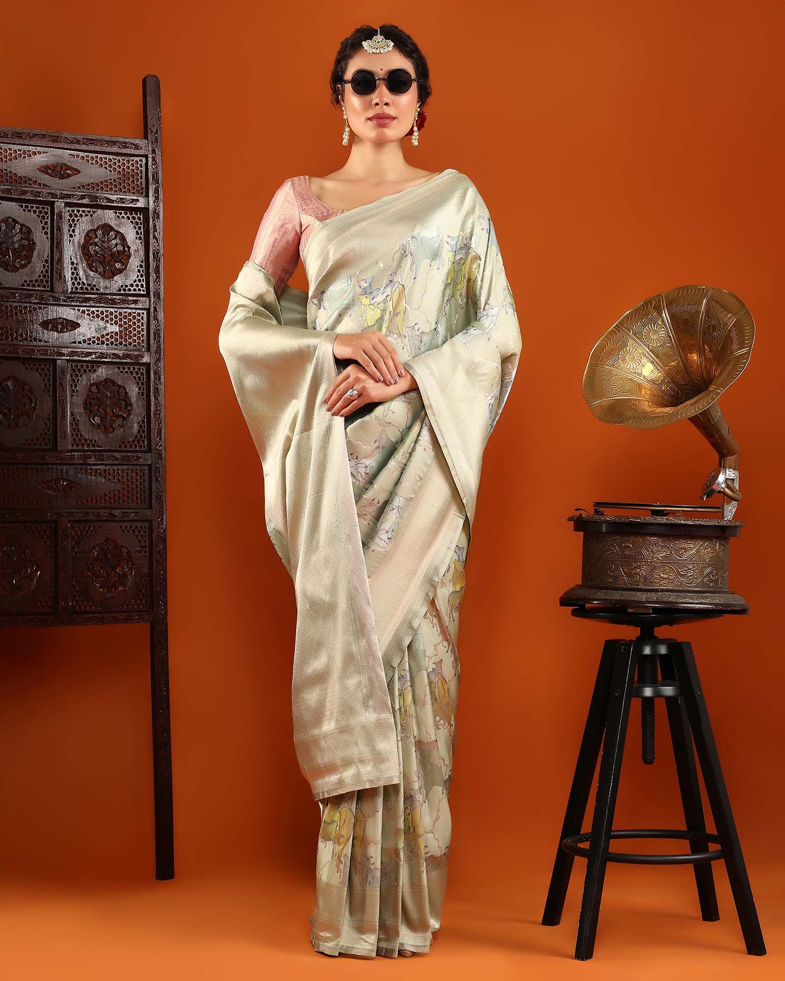 Green Banarasi Silk Saree