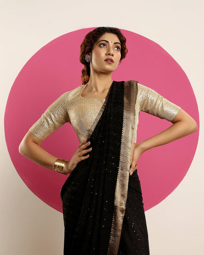 blended satin saree