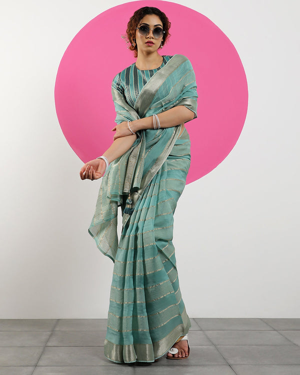 blended satin saree