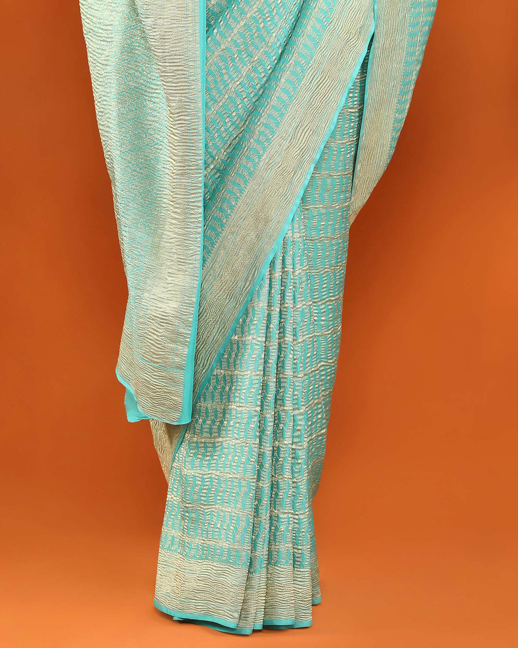 Blue Mysore Crepe Silk Saree