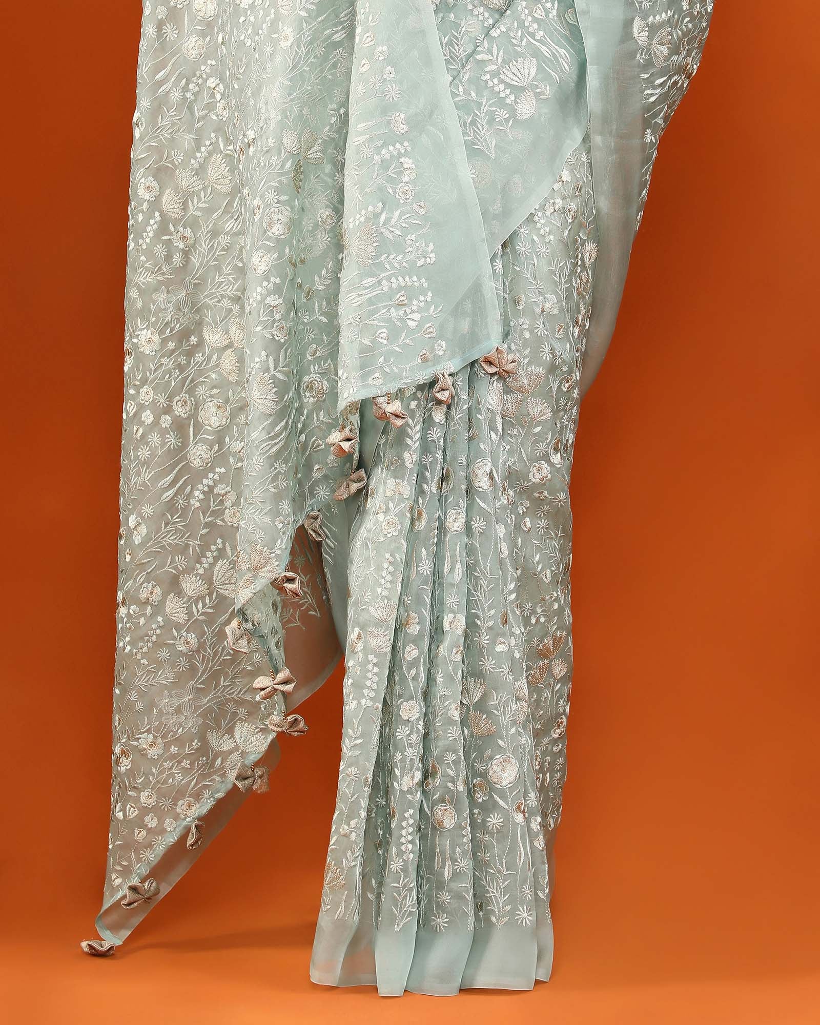 Green Organza Silk Saree