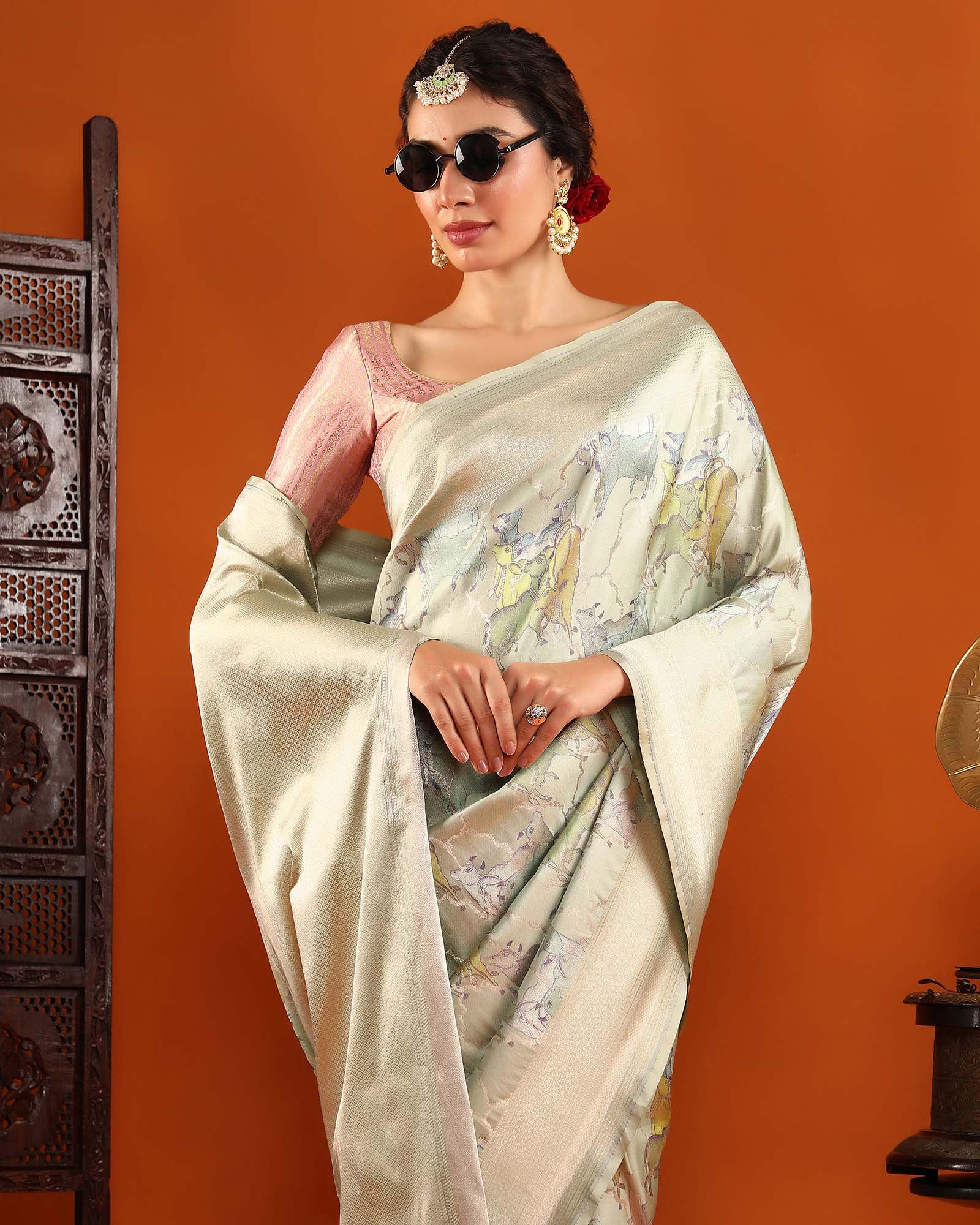 Green Banarasi Silk Saree