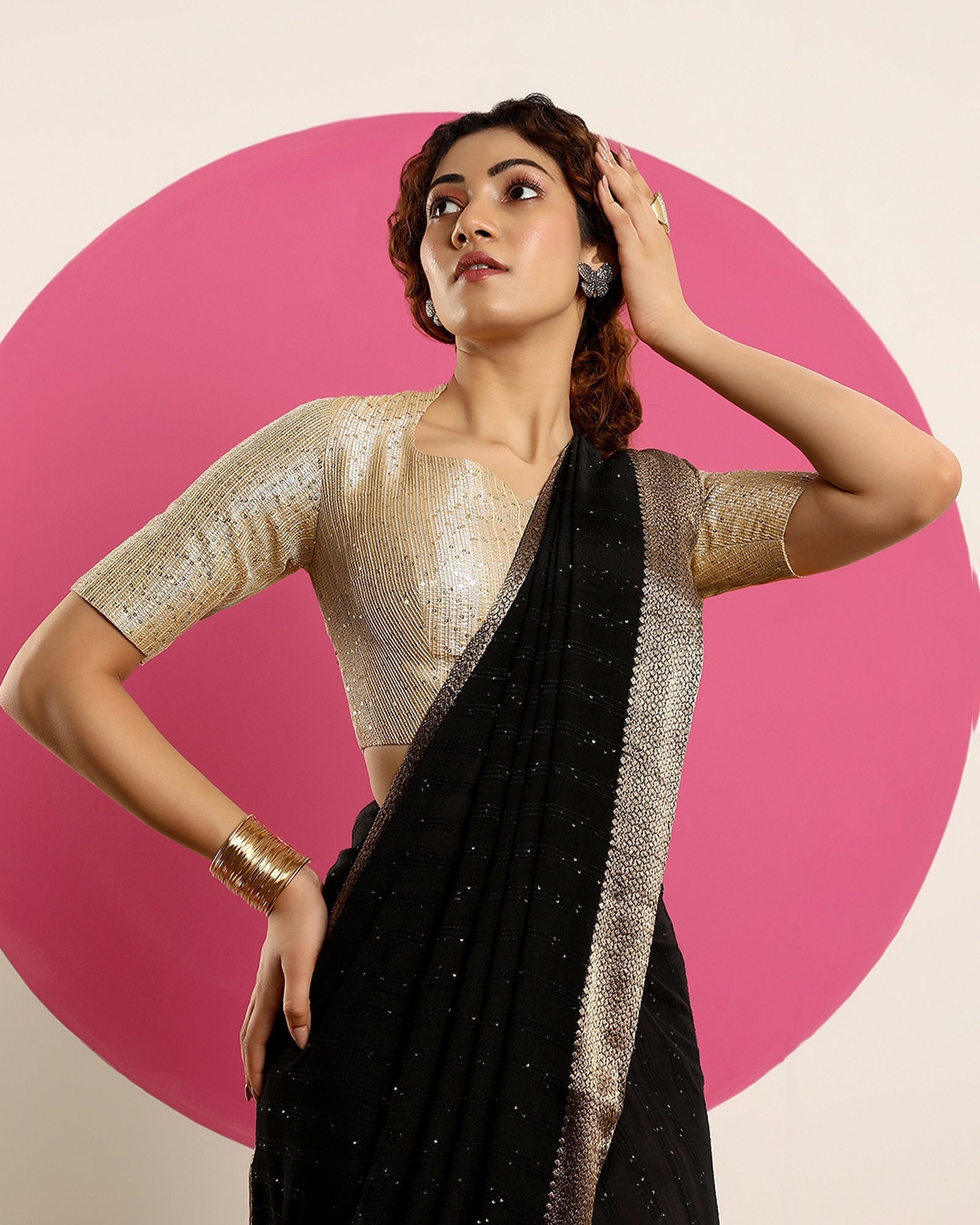 blended satin saree