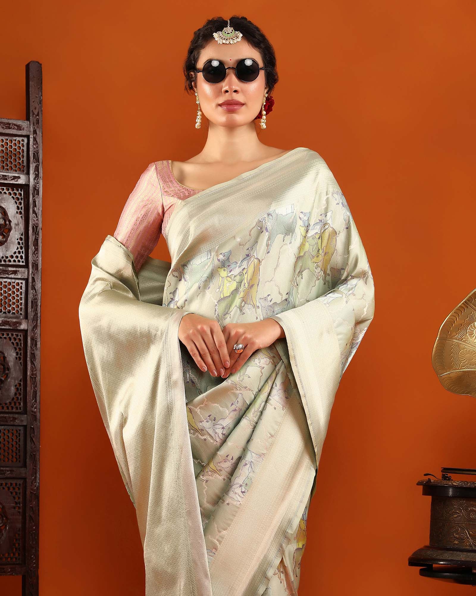Green Banarasi Silk Saree